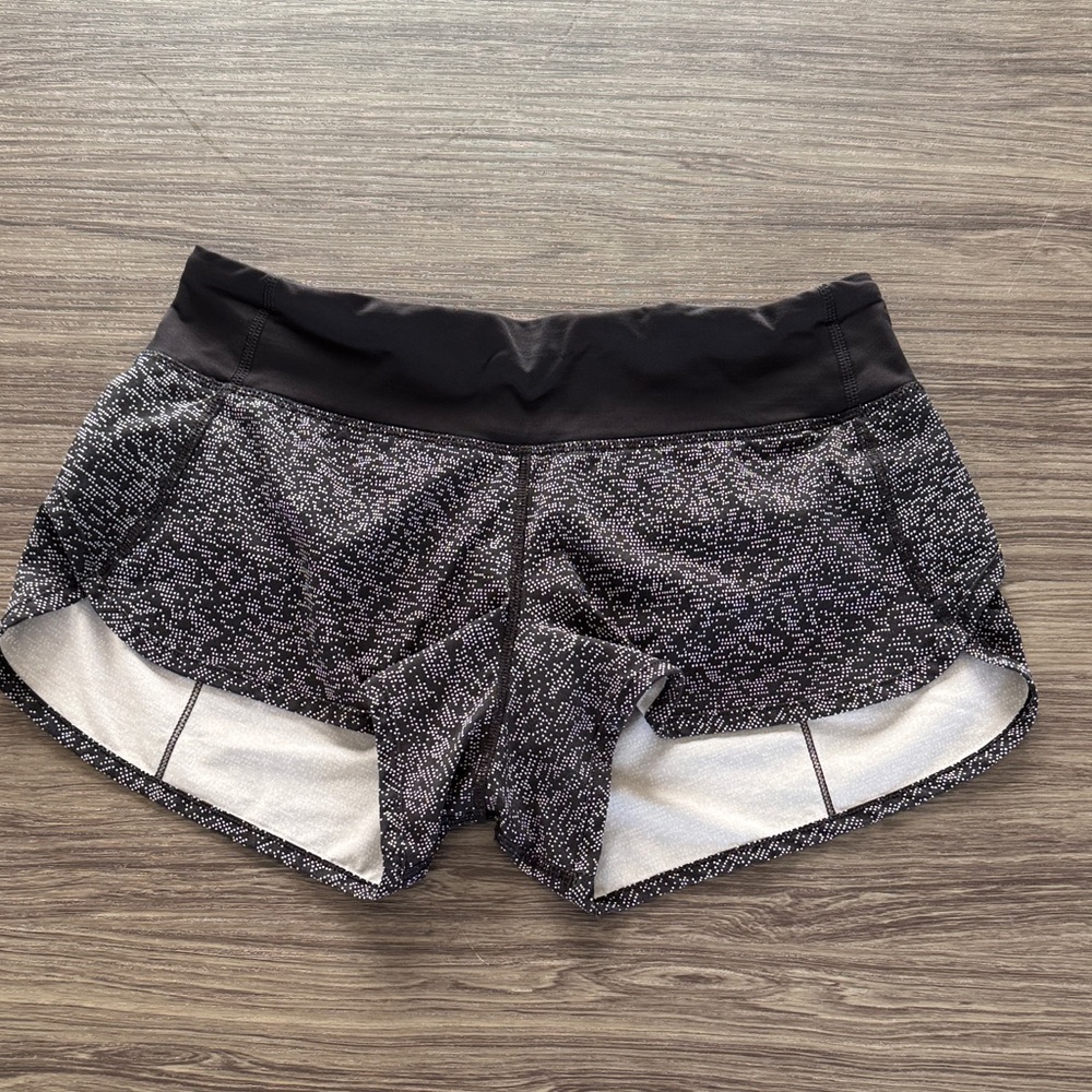 Lululemon Athletica Black and Gray Athletic Speed-Up Shorts